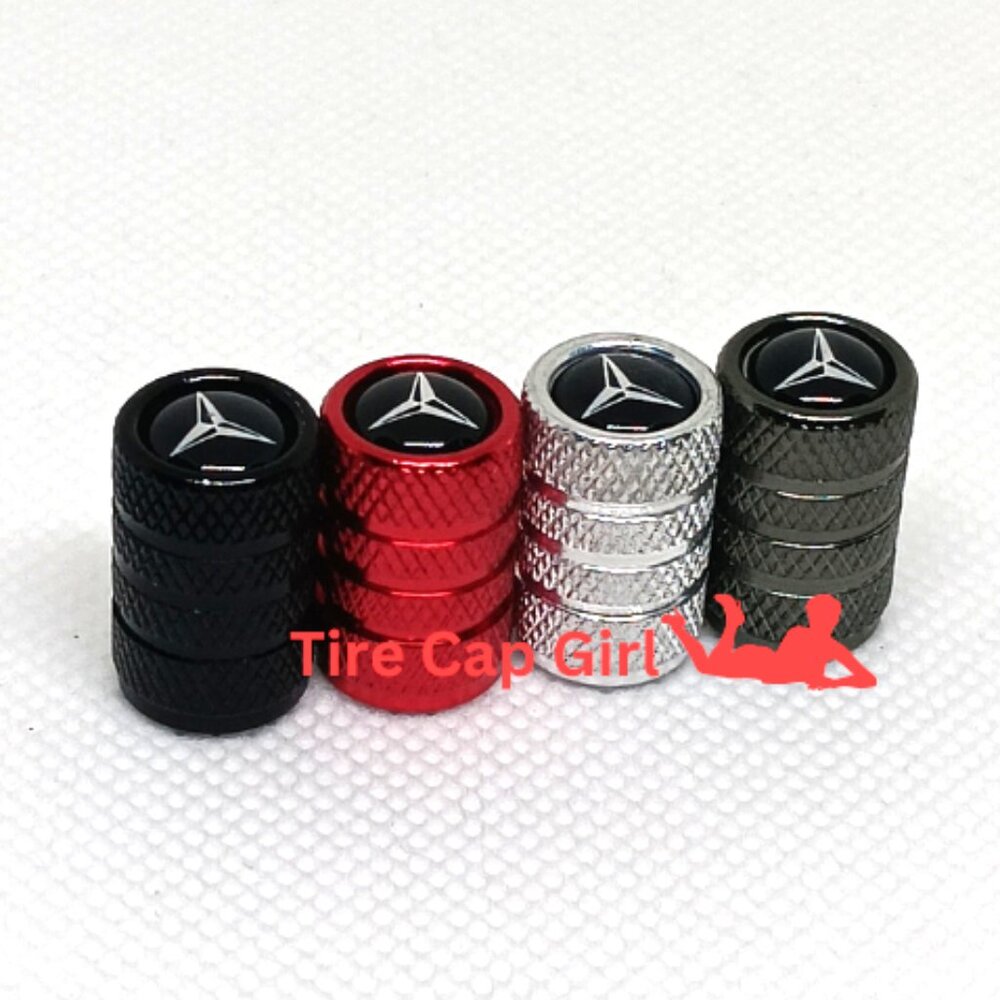 MERCEDES BENZ TIRE CAPS UNIVERSAL VALVE STEM CAP 4 PER PACK INCLUDED